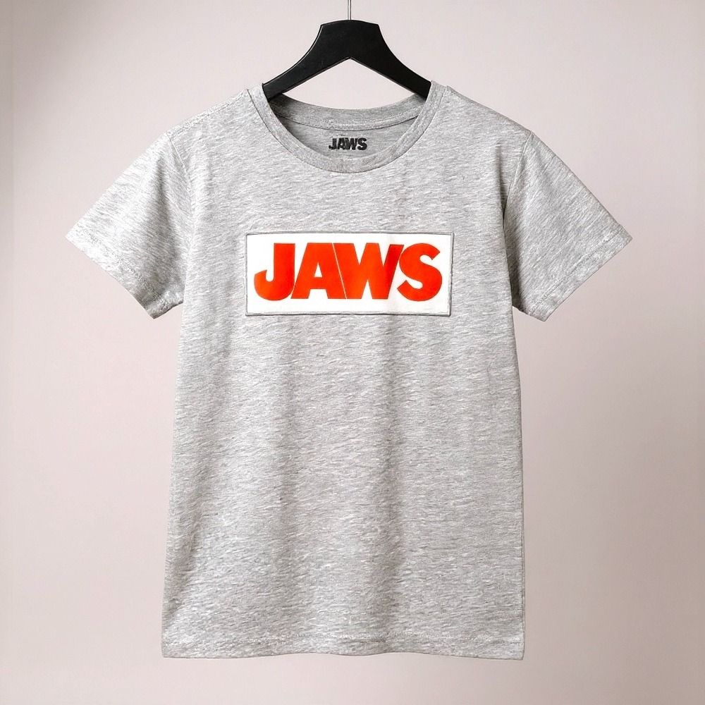 Jaws Movie T-Shirt Universal‎ Studios Gray Graphic Tee Womens Small